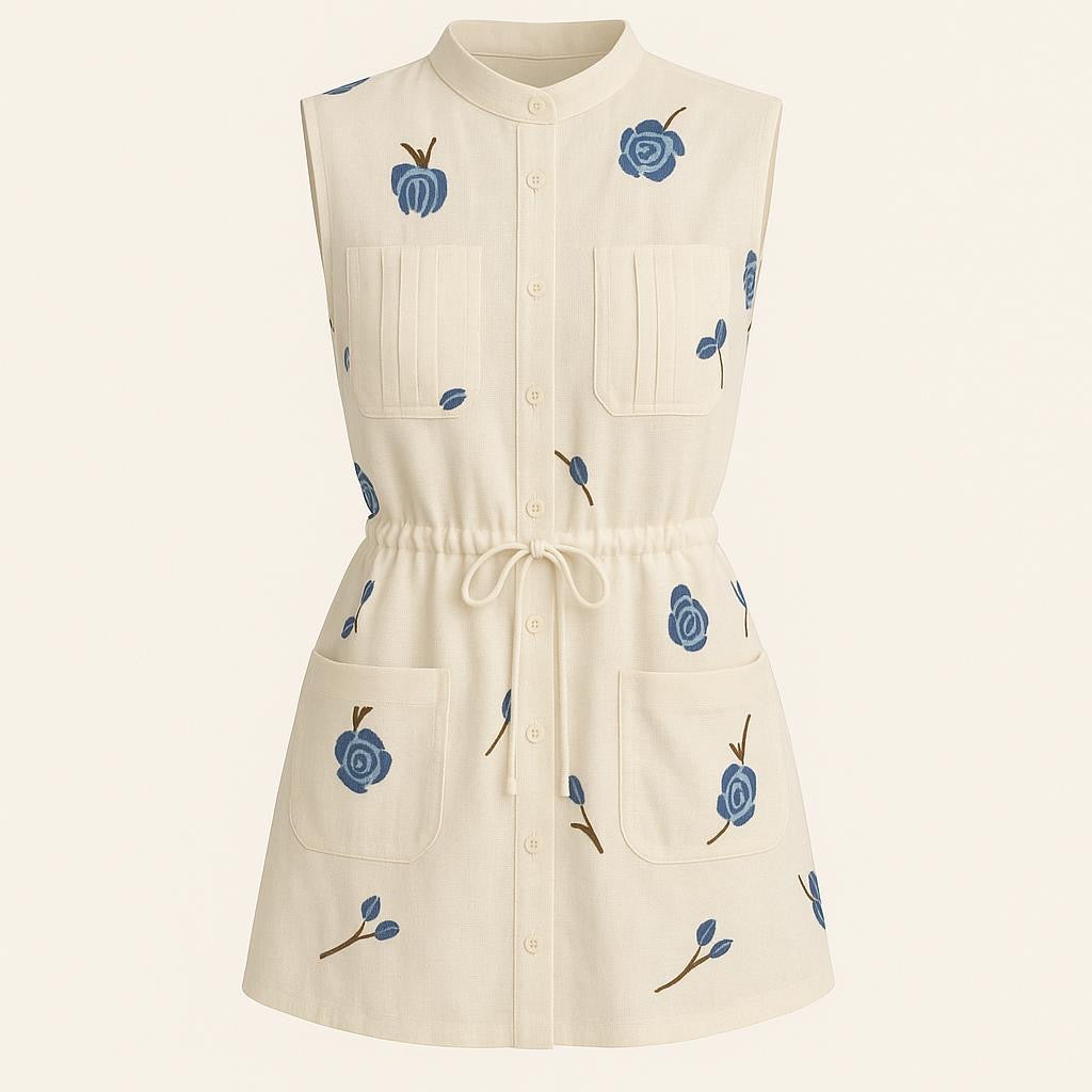 Sleeveless Shirt Dress