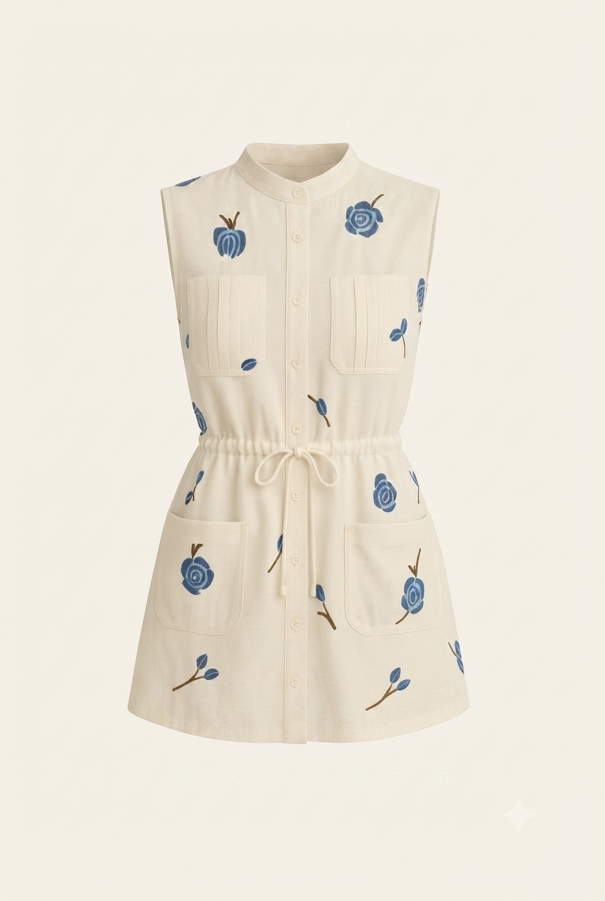 Sleeveless Shirt Dress